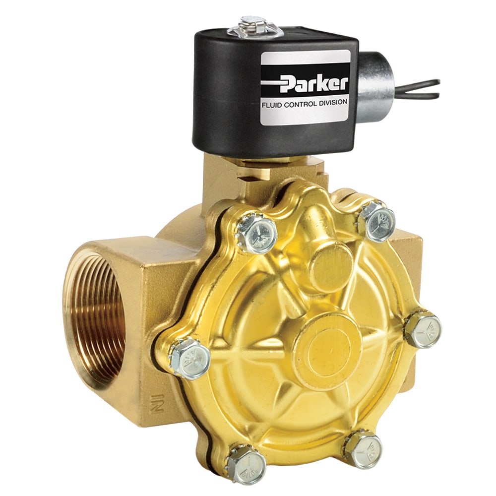 Parker 2-Way Normally Closed, 1-1/2" NPT General Purpose Solenoid Valves